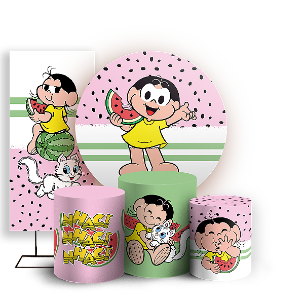 KIT Redondo Trio e Faixa - Magali Turma da Monica - Sublimado 3D