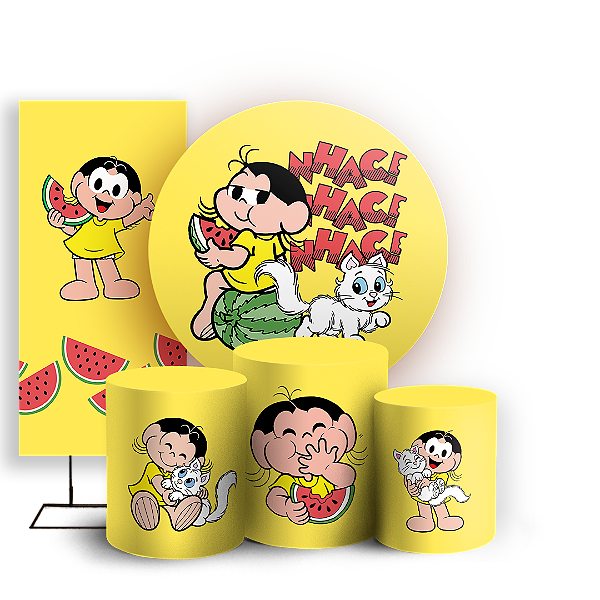 KIT Redondo Trio e Faixa - Magali Turma da Monica - Sublimado 3D