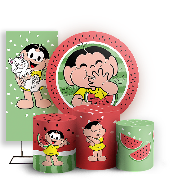 KIT Redondo Trio e Faixa - Magali Turma da Monica - Sublimado 3D