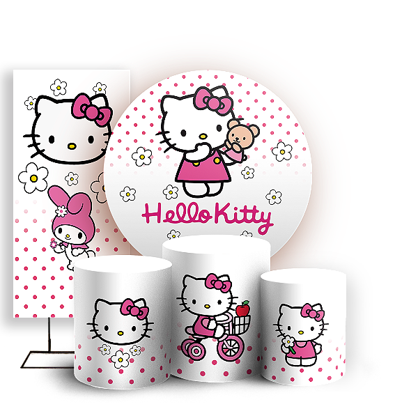 KIT Redondo Trio e Faixa - Hello Kitty - Sublimado 3D