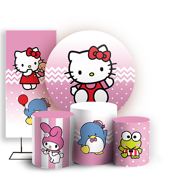 KIT Redondo Trio e Faixa - Hello Kitty - Sublimado 3D
