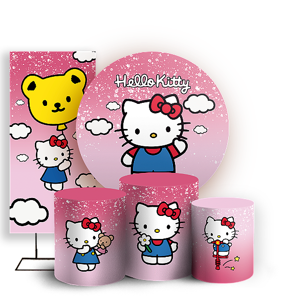 KIT Redondo Trio e Faixa - Hello Kitty - Sublimado 3D