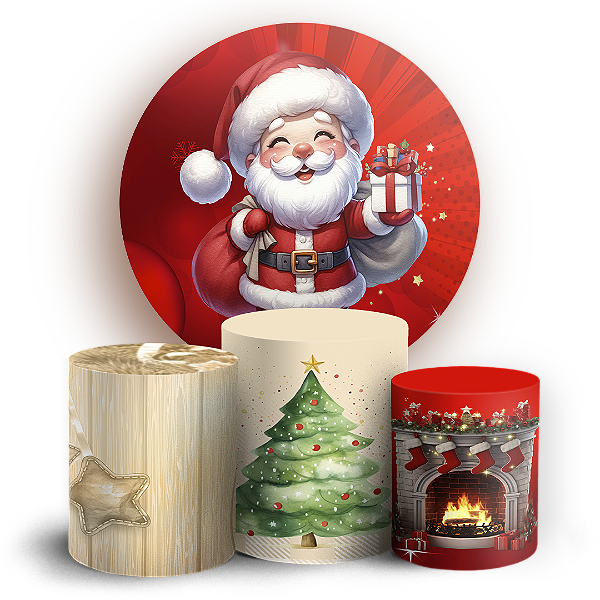 KIT Redondo e Trio - Natal - Sublimado 3D