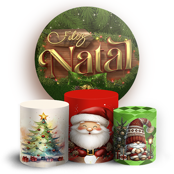 KIT Redondo e Trio - Natal - Sublimado 3D