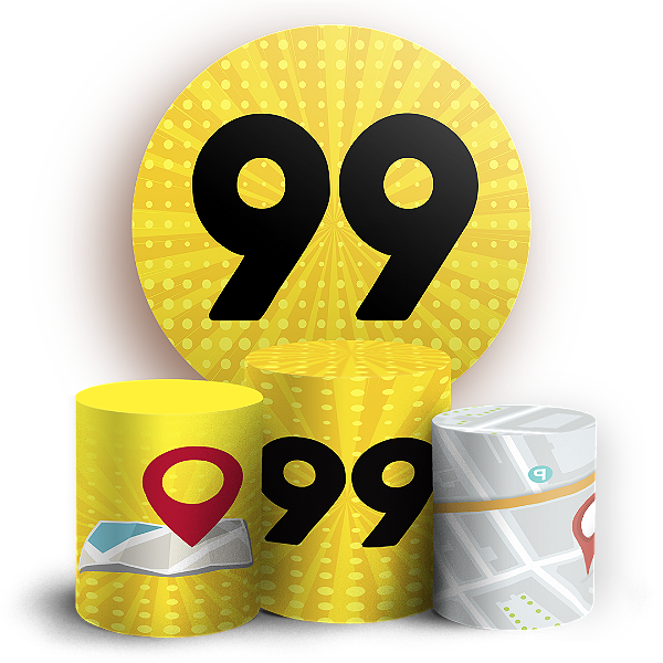 KIT Redondo e Trio - Aplicativo 99 - Sublimado 3D