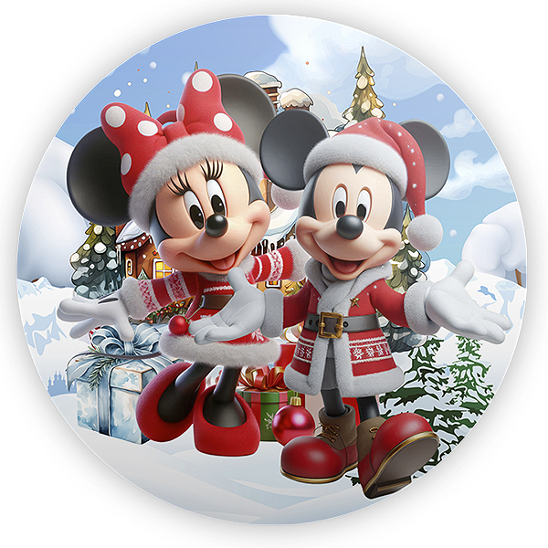 Painel Redondo - Mickey Natal - Sublimado 3D