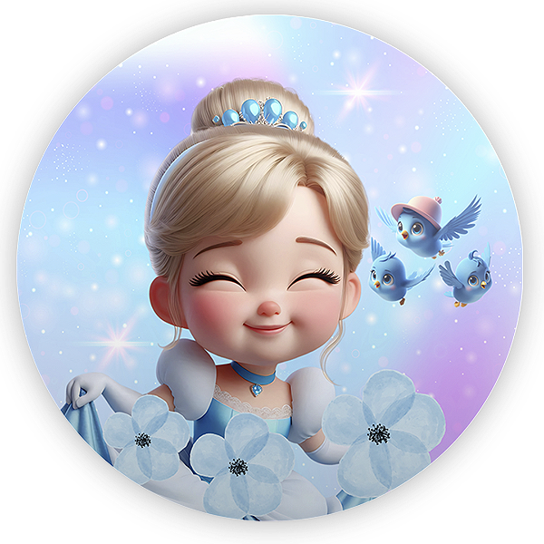 Painel Redondo - Cinderela - Sublimado 3D