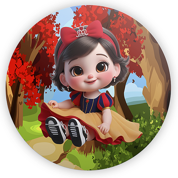 Painel Redondo - Branca De Neve - Sublimado 3D
