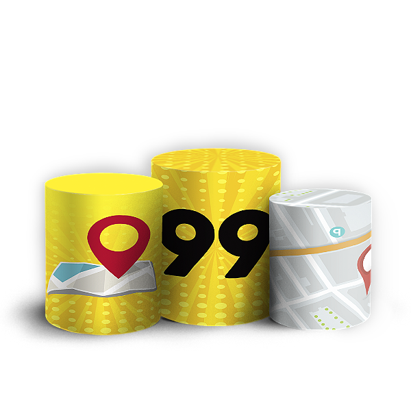 Trio Cilindro - Aplicativo 99 - Sublimado 3D