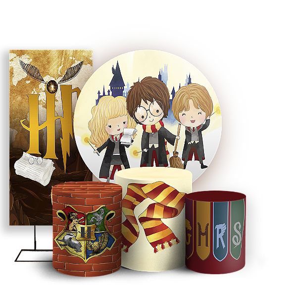 KIT Redondo Trio e Faixa - Harry Potter - Sublimado 3D