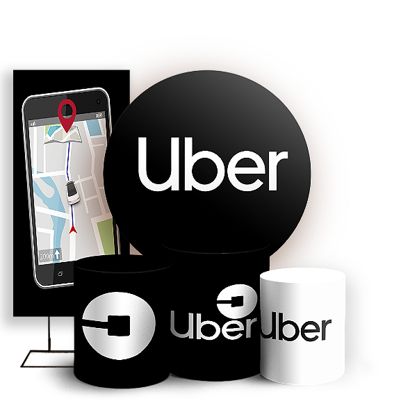 KIT Redondo Trio e Faixa - Aplicativo Uber - Sublimado 3D