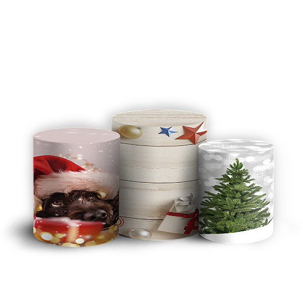 Trio Cilindro - Natal - Sublimado 3D