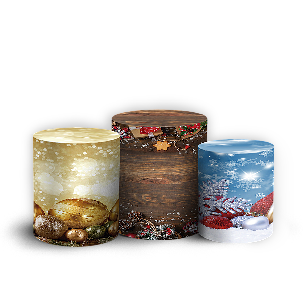 Trio Cilindro - Natal - Sublimado 3D