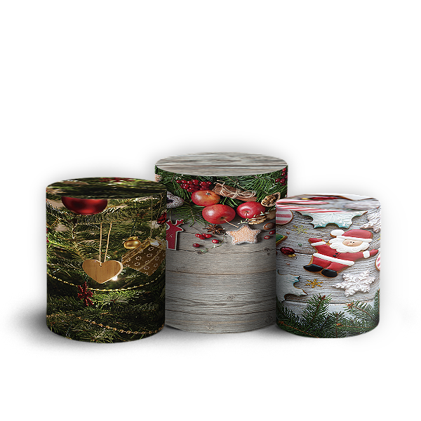 Trio Cilindro - Natal - Sublimado 3D