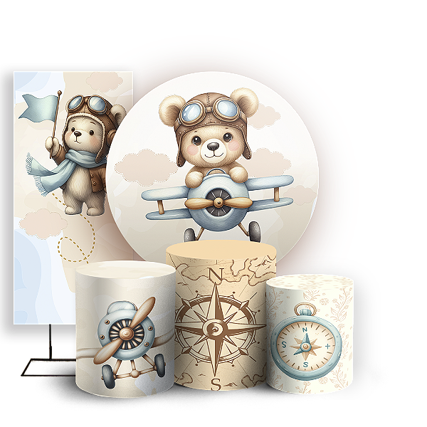 KIT Redondo Trio e Faixa - Ursinho Baloeiro