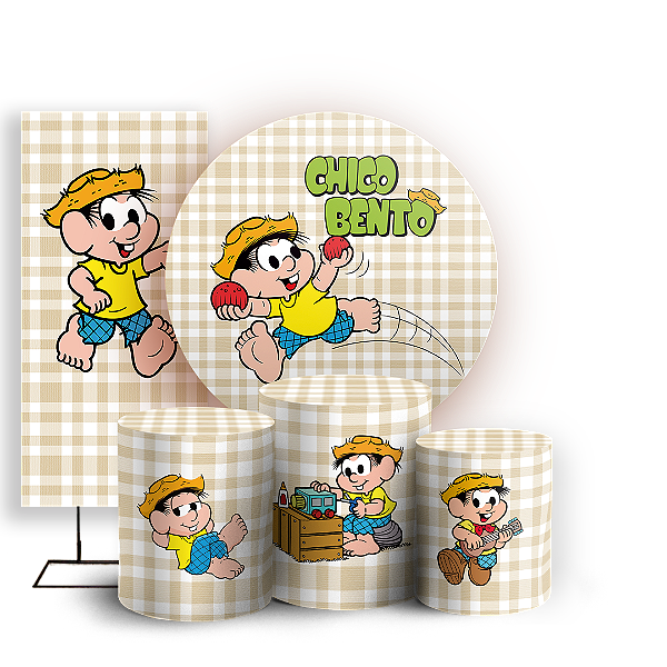 KIT Redondo Trio e Faixa - Chico Bento Turma Da Monica