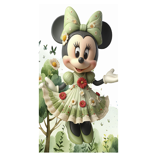 Faixa Lateral - Minnie Verde - Sublimado 3D