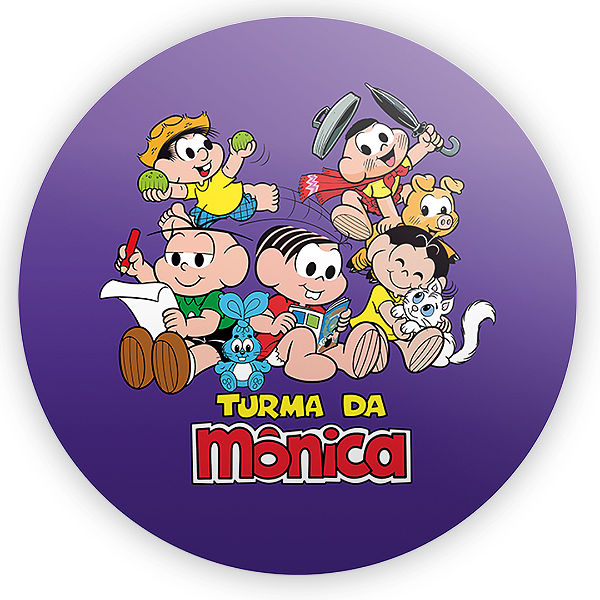 Painel Redondo - Turma da Monica - Sublimado 3D