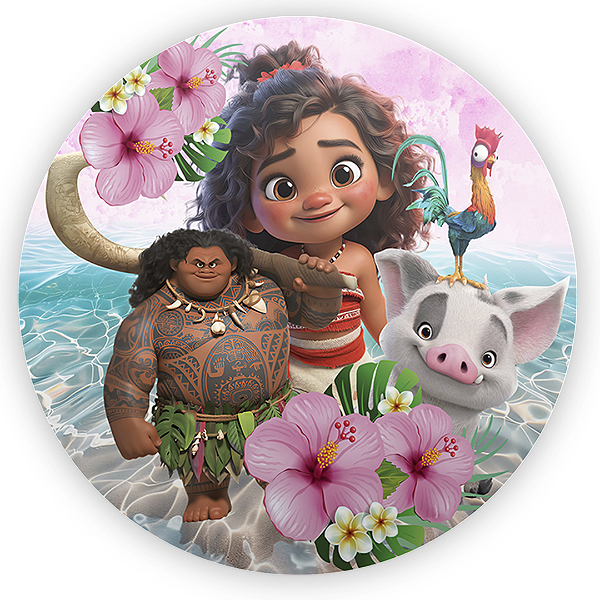 Painel Redondo - Moana - Sublimado 3D