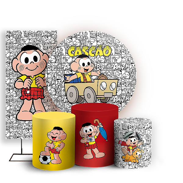 KIT Redondo Trio e Faixa - Cascão   Turma da Monica - Sublimado 3D