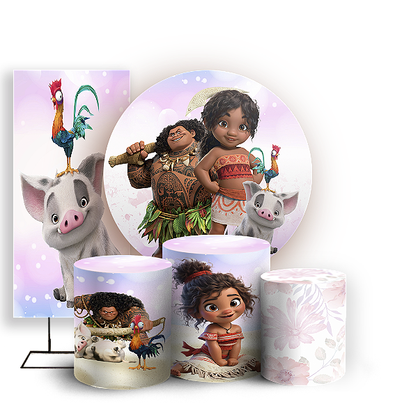 KIT Redondo Trio e Faixa - Moana - Sublimado 3D