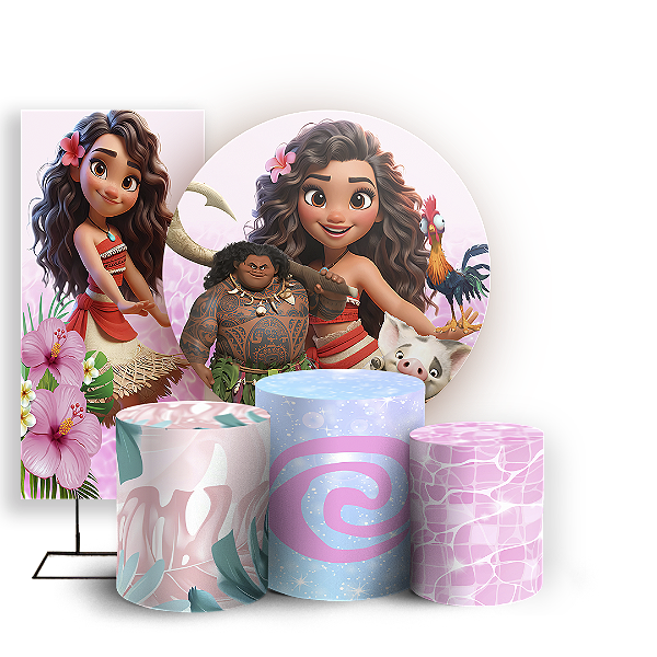KIT Redondo Trio e Faixa - Moana - Sublimado 3D
