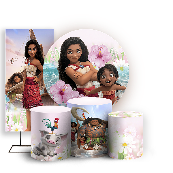 KIT Redondo Trio e Faixa - Moana - Sublimado 3D