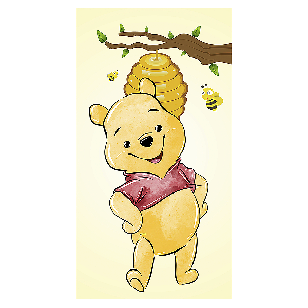 Faixa Lateral - Ursinho Pooh Aquarela - Sublimado 3D