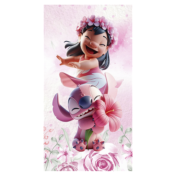 Faixa Lateral - Stitch Rosa - Sublimado 3D
