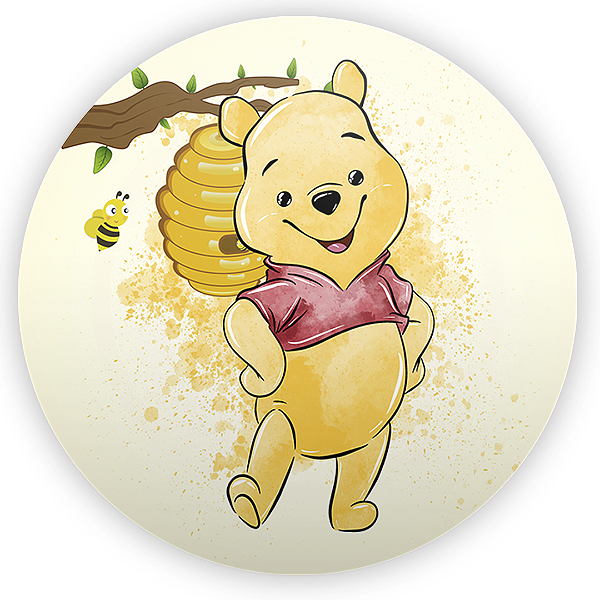 Painel Redondo - Ursinho Pooh Aquarela - Sublimado 3D