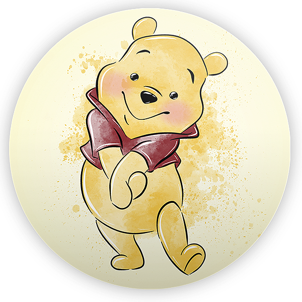 Painel Redondo - Ursinho Pooh Aquarela - Sublimado 3D