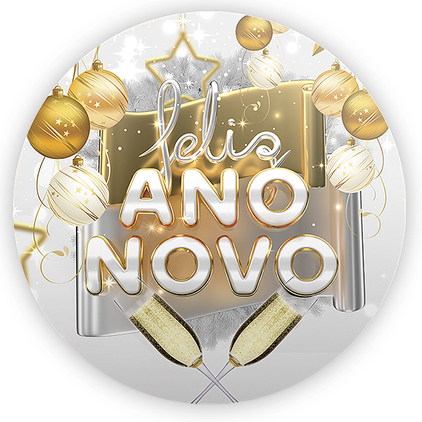 Painel Redondo - Ano Novo - Sublimado 3D