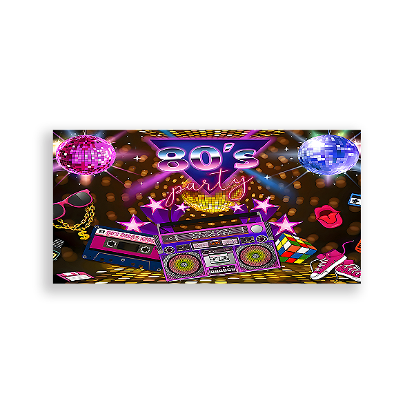 Painel Retangular - Anos 80 - Sublimado 3D