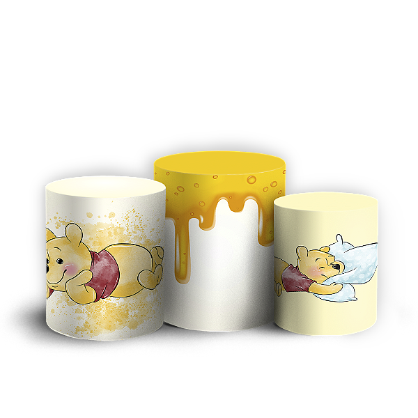 Trio Cilindro - Ursinho Pooh Aquarela - Sublimado 3D