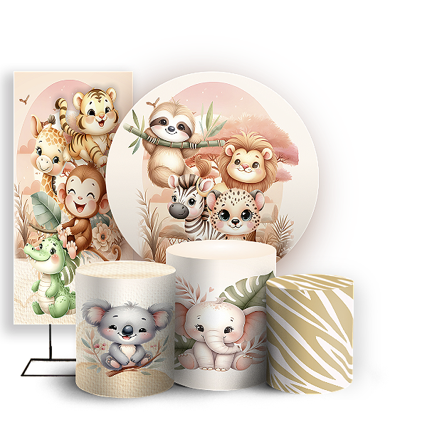 KIT Redondo Trio e Faixa - Safari - Sublimado 3D