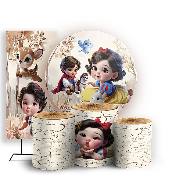 KIT Redondo Trio e Faixa - Branca De Neve - Sublimado 3D