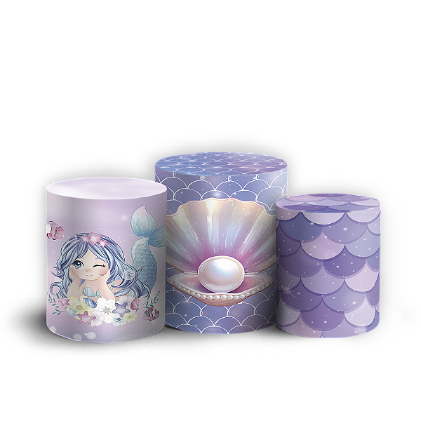 Trio Cilindro - Sereia - Sublimado 3D