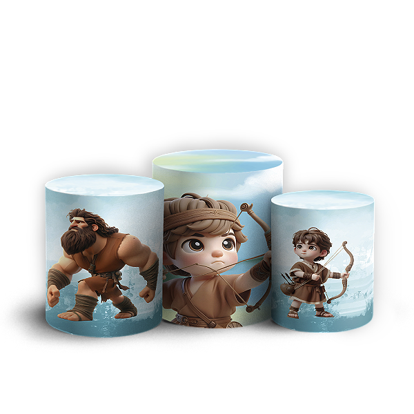 Trio Cilindro - Religioso Davi E Golias - Sublimado 3D