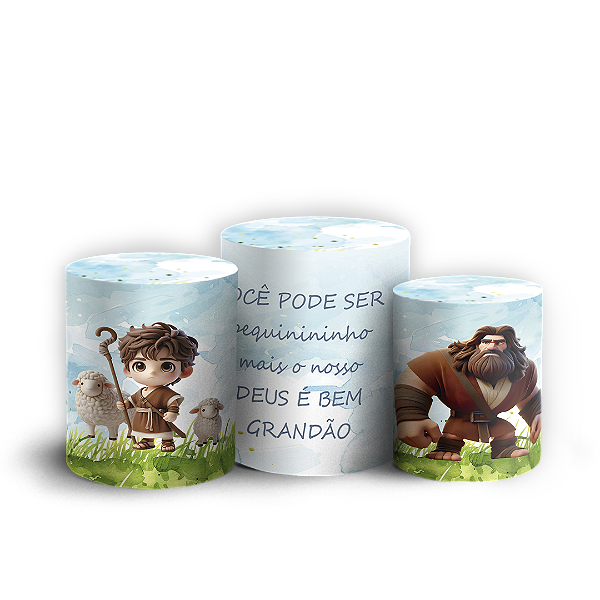 Trio Cilindro - Religioso Davi E Golias - Sublimado 3D