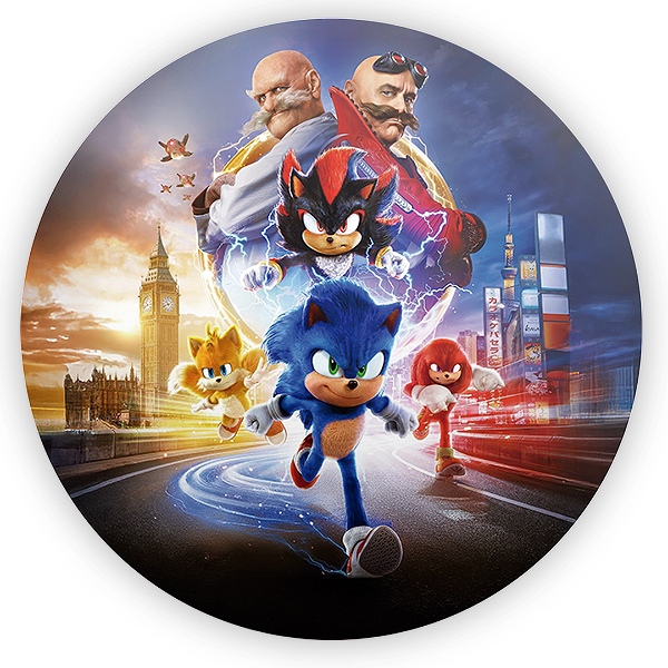 Painel Redondo - Sonic Shadow - Sublimado 3D