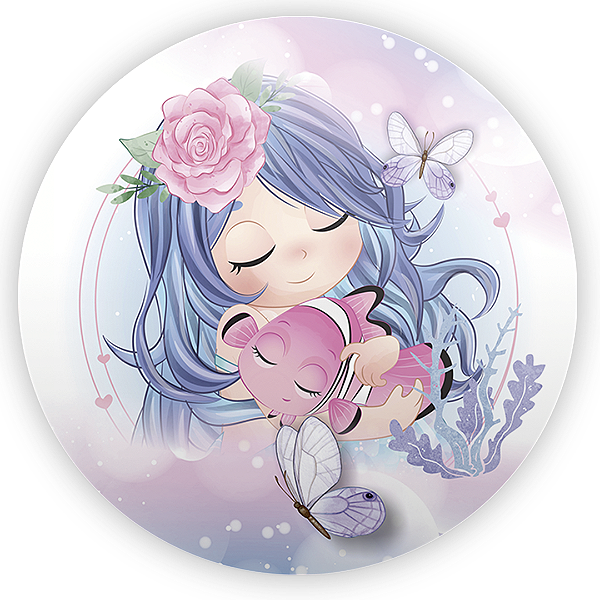 Painel Redondo - Sereia - Sublimado 3D