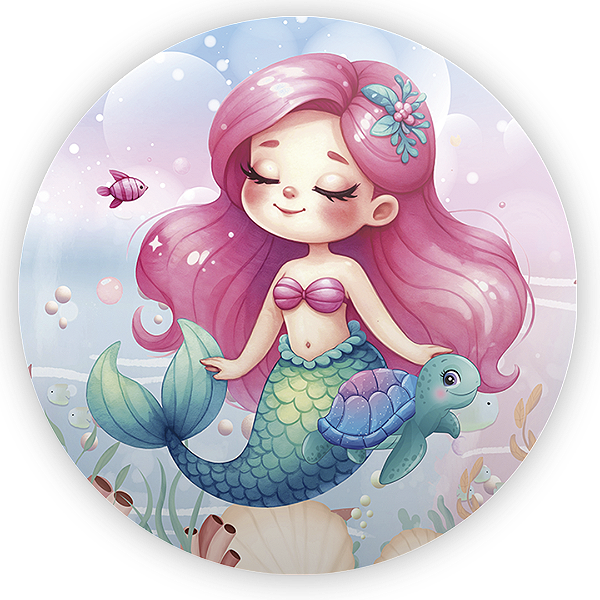 Painel Redondo - Sereia - Sublimado 3D