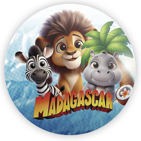 Painel Redondo - Madagascar - Sublimado 3D