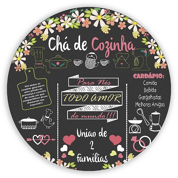 Mini Painel - Cha de Cozinha - Sublimado 3D