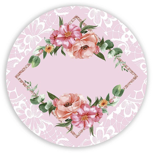 Mini Painel - Floral com Renda - Sublimado 3D