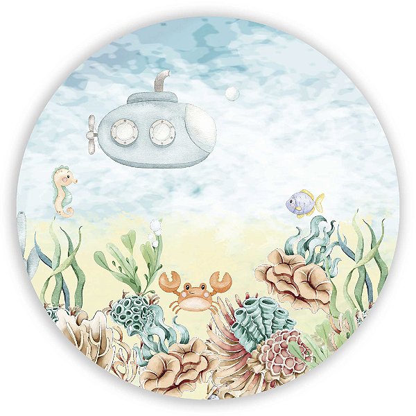 Mini Painel - Fundo do Mar - Sublimado 3D