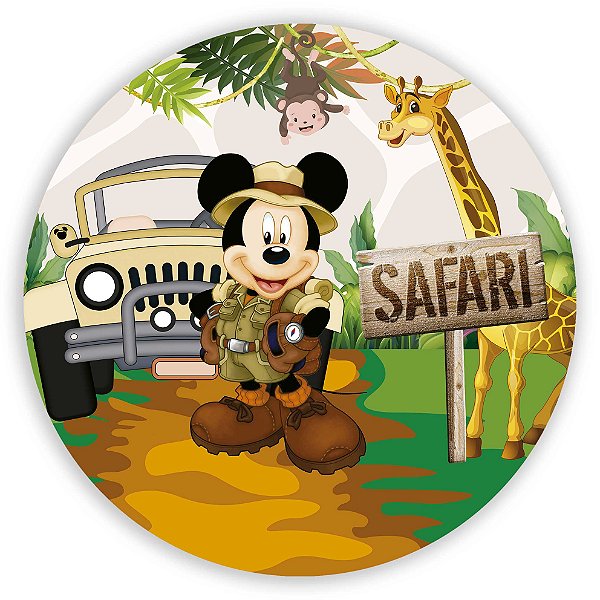 Mini Painel - Mickey Safari - Sublimado 3D