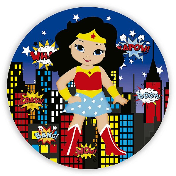 Mini Painel - Mulher Maravilha Cute - Sublimado 3D