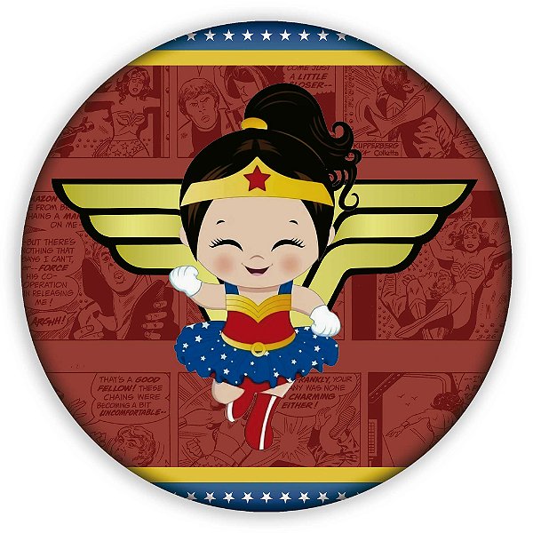 Mini Painel - Mulher Maravilha Cute - Sublimado 3D