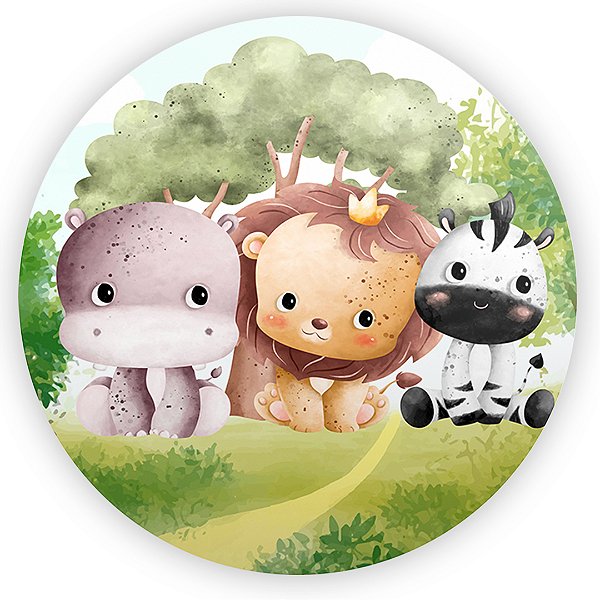 Mini Painel - Safari Aquarela - Sublimado 3D